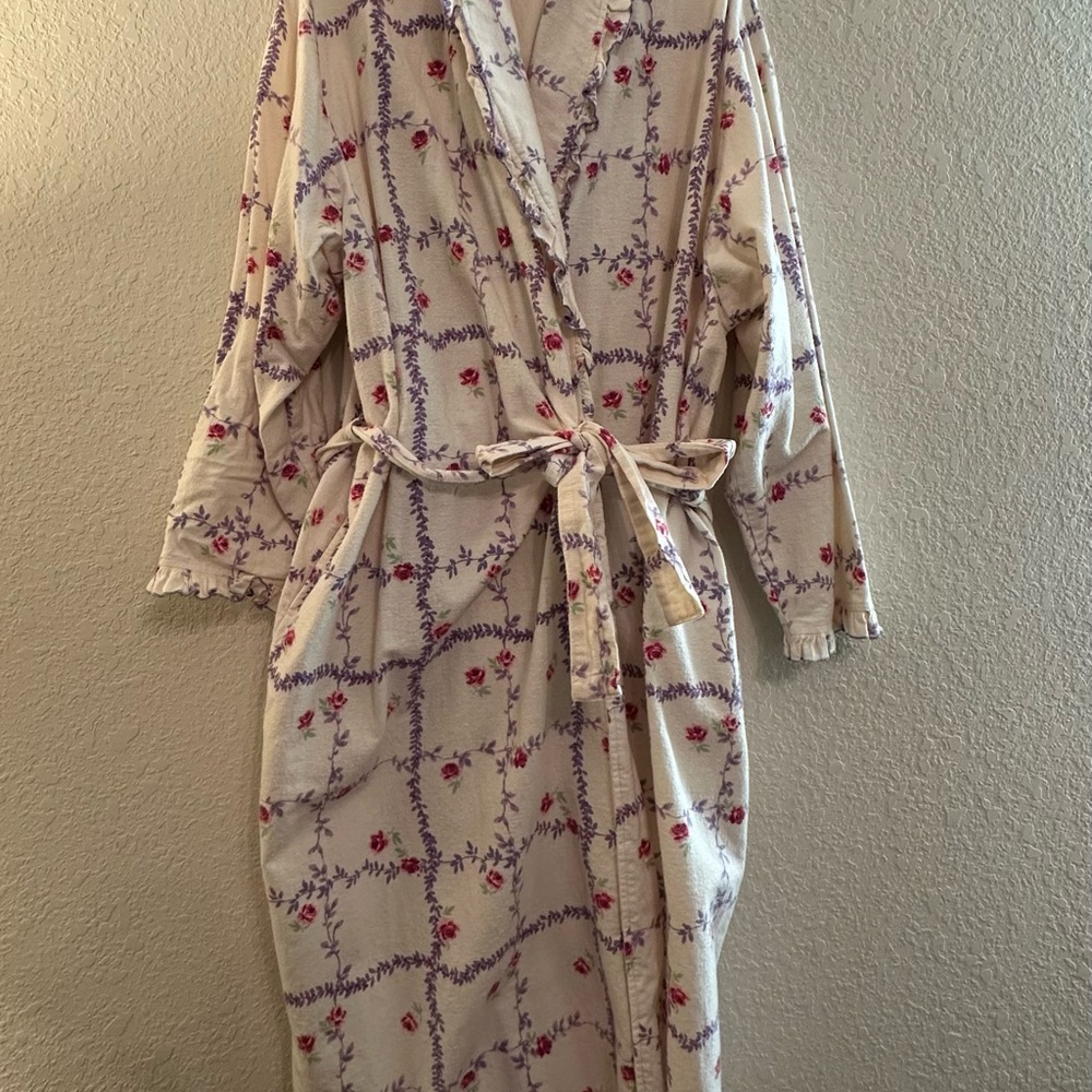 Floral Patterned Robe with Belt